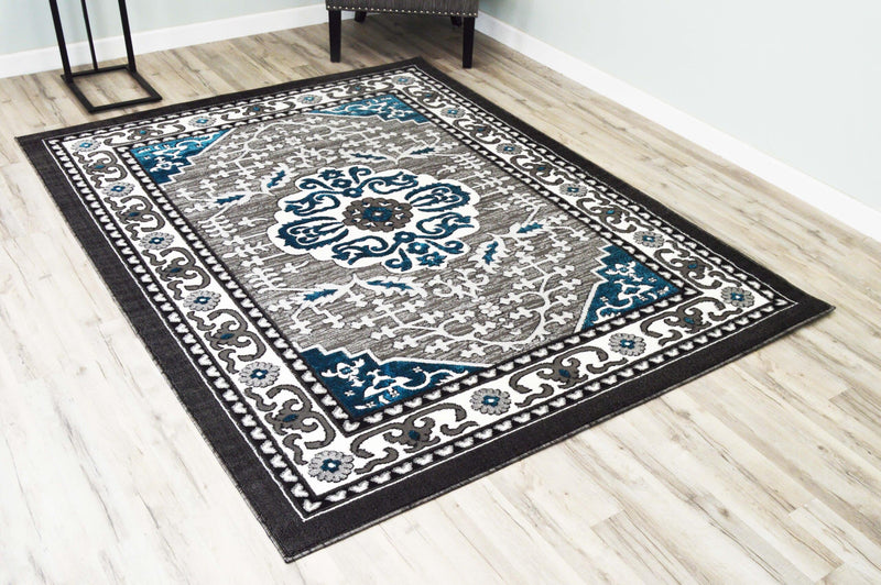 SULTAN Rug DESIGN 3016 Turquoise 2x8 Runner (2'2x7'3")"