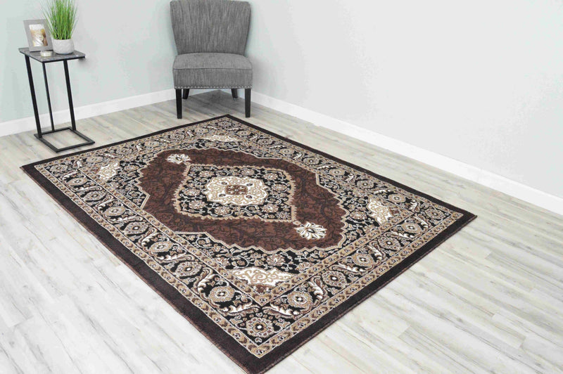 SULTAN Rug DESIGN 3017 Black 2x8 Runner (2'2x7'3")"