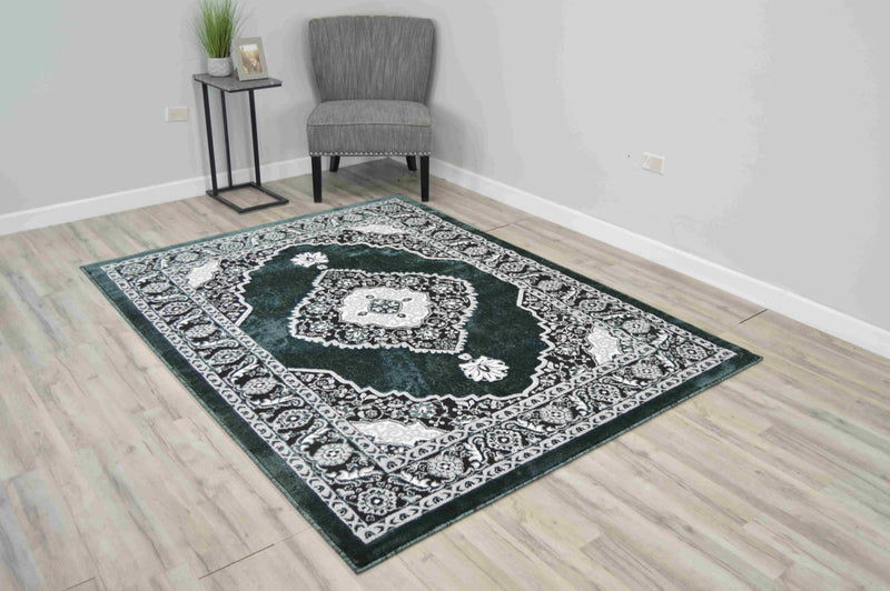 SULTAN Rug DESIGN 3017 Green 5x8 (5'2x7'5")"