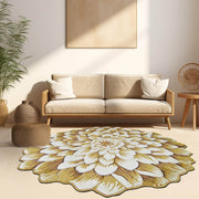 FLOWERS Design 303 Blue 3 Foot Round (2'6x2'6" Round)"