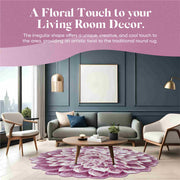 FLOWERS Design 303 Red 3 Foot Round (2'6x2'6" Round)"