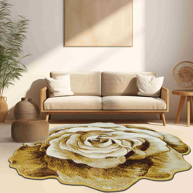 FLOWERS Design 304 Purple 5 Foot Round (5'3x5'3" Round)"
