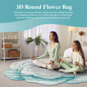 FLOWERS Design 304 Beige 7 Foot Round (6'6x6'6" Round)"