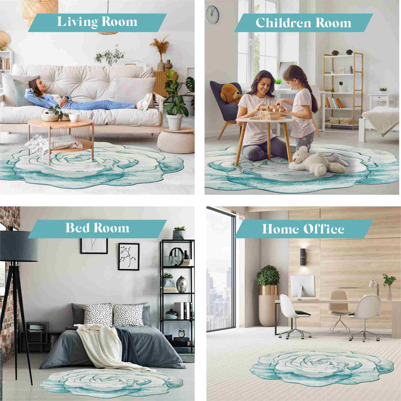 FLOWERS Design 304 Beige 3 Foot Round (2'6x2'6" Round)"