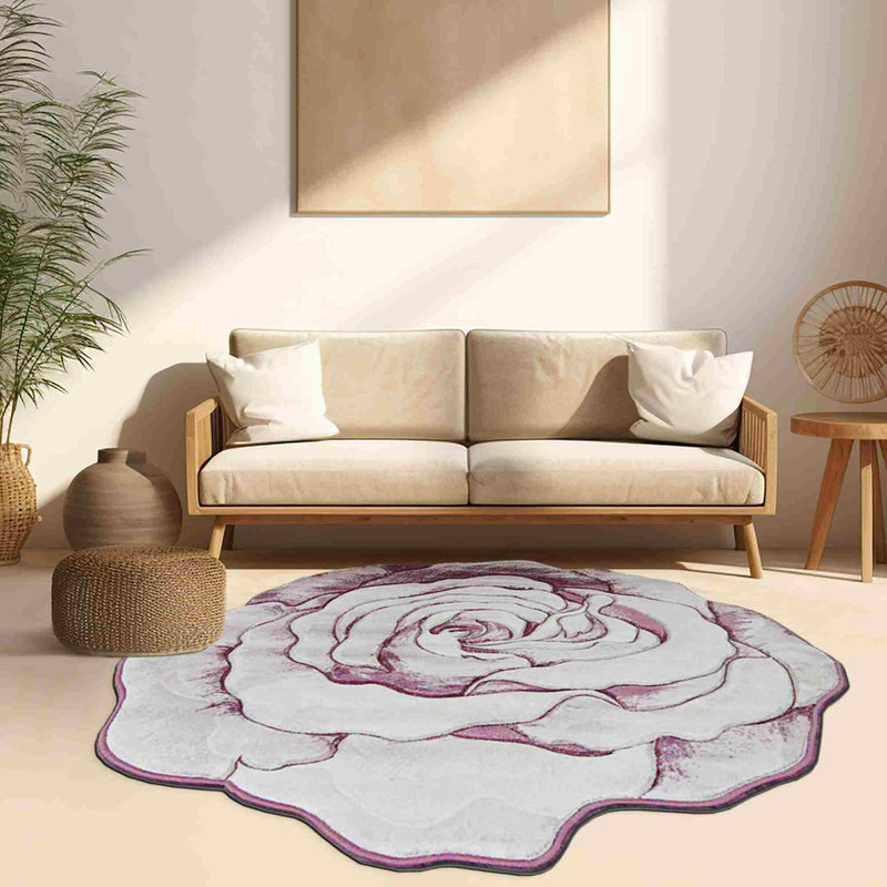 FLOWERS Design 304 Blue 5 Foot Round (5'3x5'3" Round)"