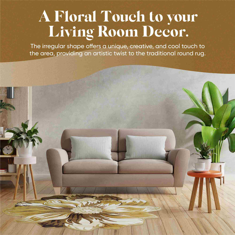 FLOWERS Design 305 Pink 7 Foot Round (6'6x6'6" Round)"