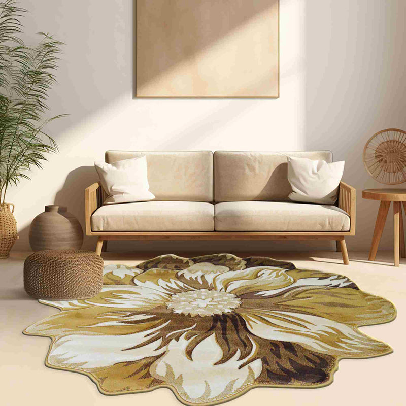 FLOWERS Design 305 Pink 5 Foot Round (5'3x5'3" Round)"