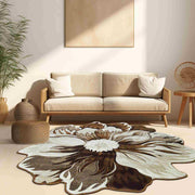 FLOWERS Design 305 Brown 7 Foot Round (6'6x6'6" Round)"