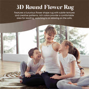 FLOWERS Design 305 Purple 7 Foot Round (6'6x6'6" Round)"