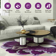 FLOWERS Design 305 Purple 5 Foot Round (5'3x5'3" Round)"
