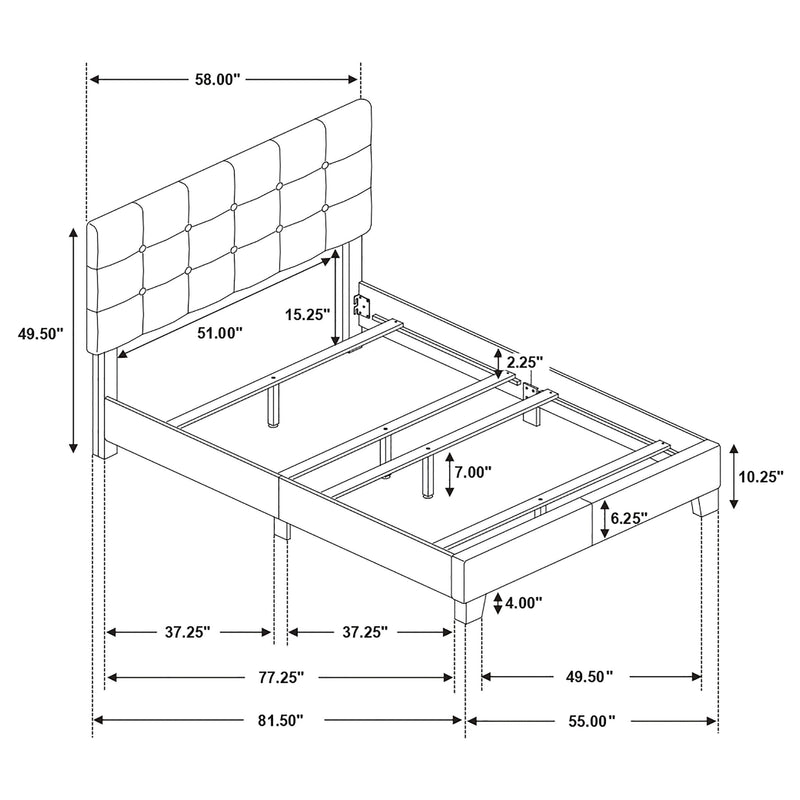 Cama con paneles tapizados Mapes