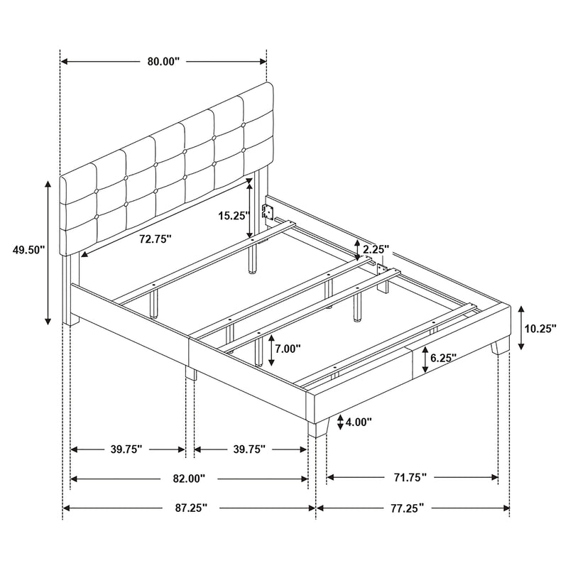 Cama con paneles tapizados Mapes