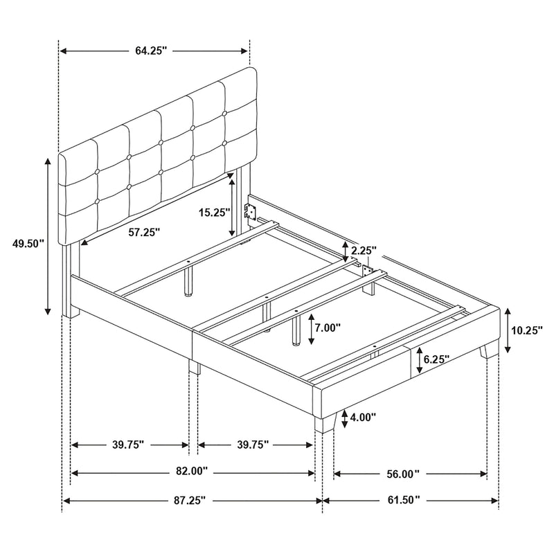 Cama con paneles tapizados Mapes