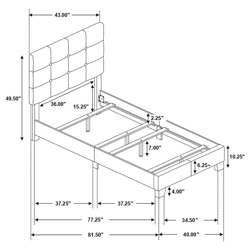 Cama con paneles tapizados Mapes