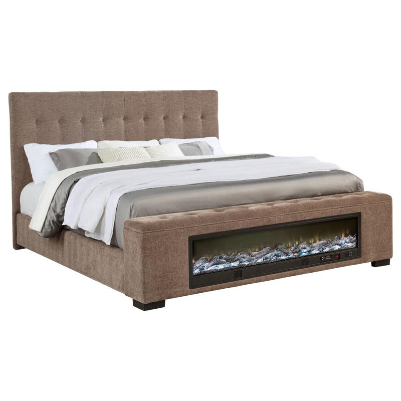 Senna Upholstered Audio Flame Visualizer Bed