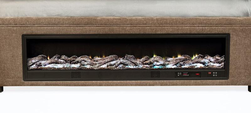 Senna Upholstered Audio Flame Visualizer Bed Brown