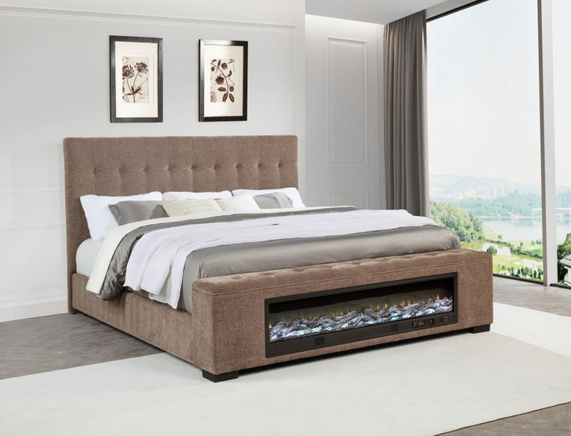 Senna Upholstered Audio Flame Visualizer Bed