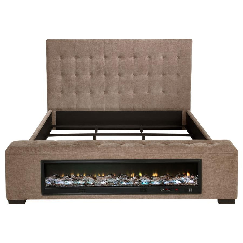 Senna Upholstered Audio Flame Visualizer Bed