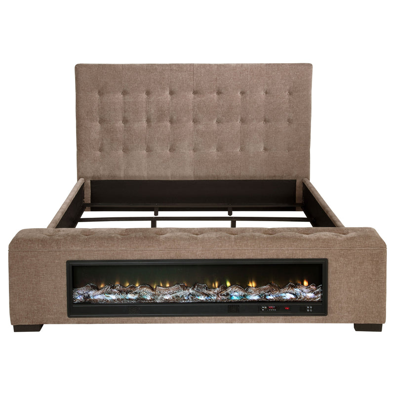 Senna Upholstered Audio Flame Visualizer Bed Brown