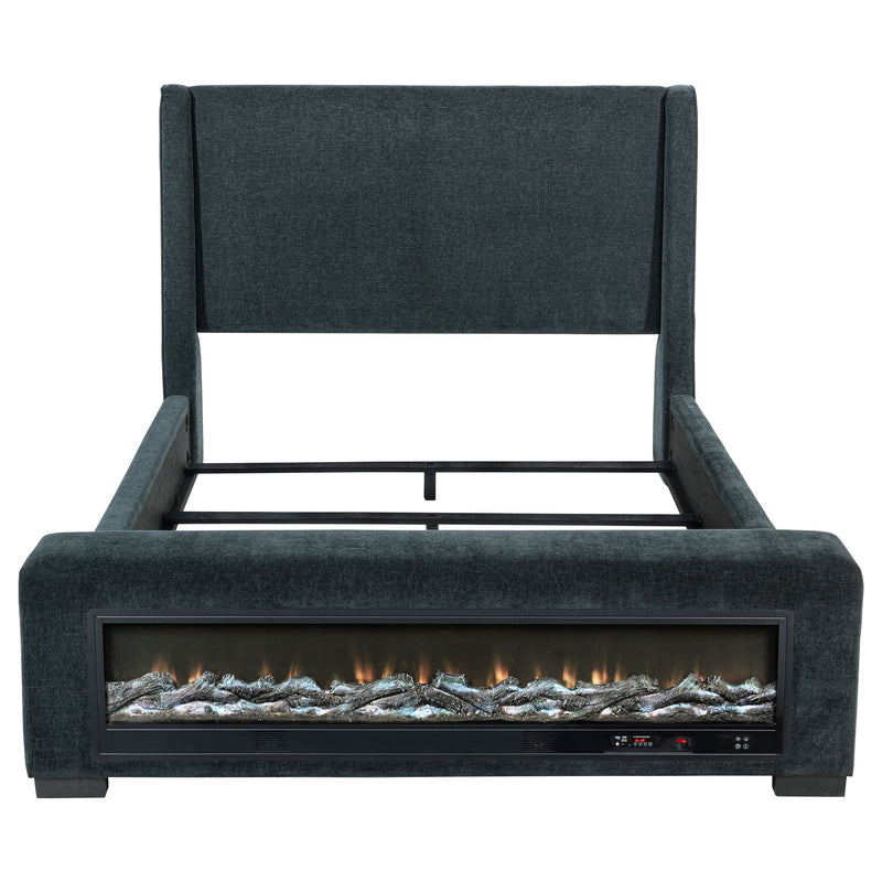 Cama Preston tapizada con visualizador de audio Flame Dark