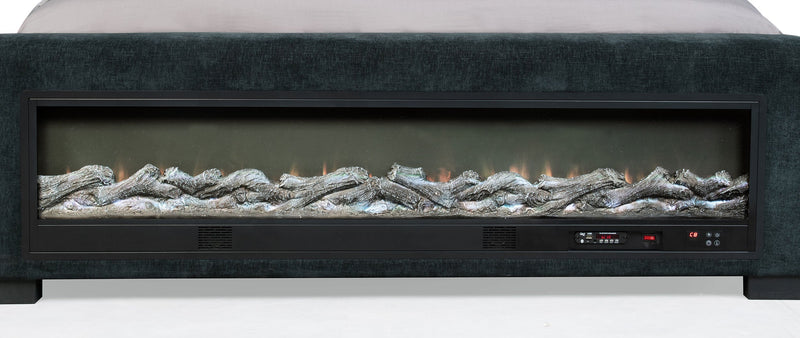 Cama Preston tapizada con visualizador de audio Flame Dark