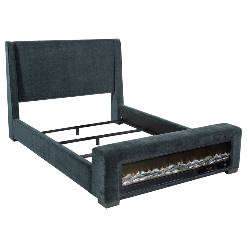 Cama Preston tapizada con visualizador de audio Flame Dark
