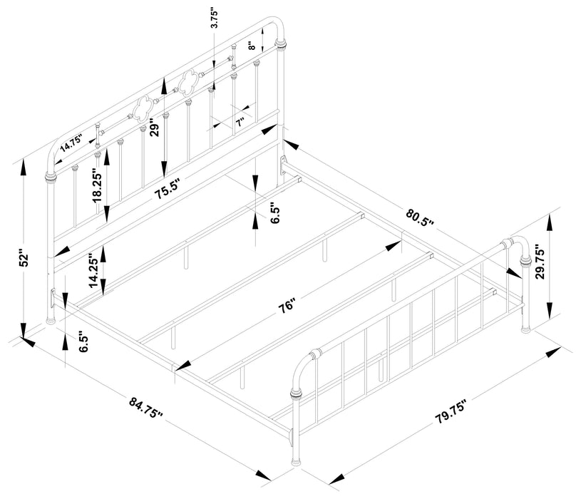 Packlan  Metal Panel Bed Matte Black