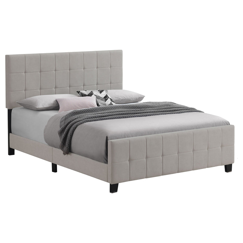 Cama Fairfield tapizada con paneles, beige