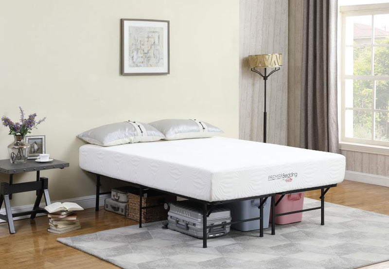 Base de cama tipo plataforma con soporte metálico para colchón Mabel