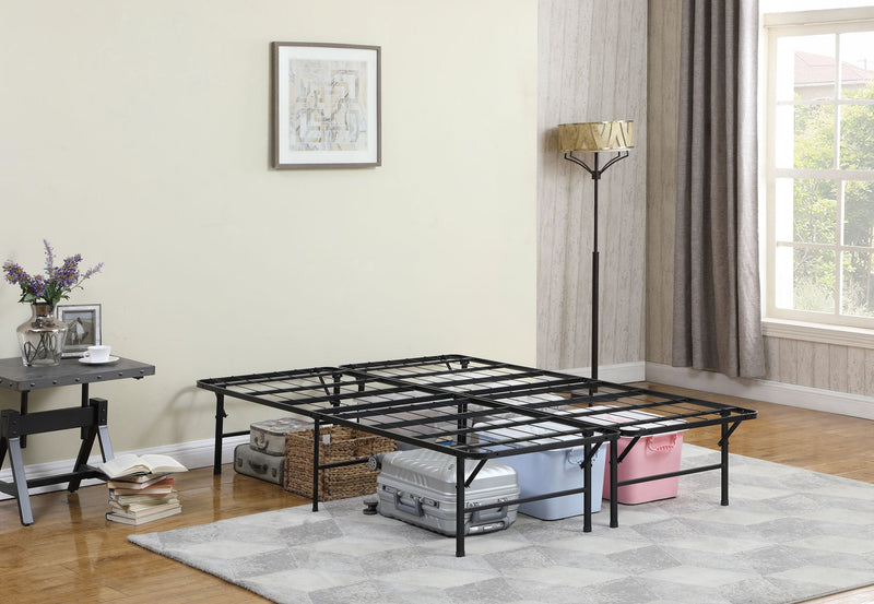 Base de cama tipo plataforma con soporte metálico para colchón Mabel