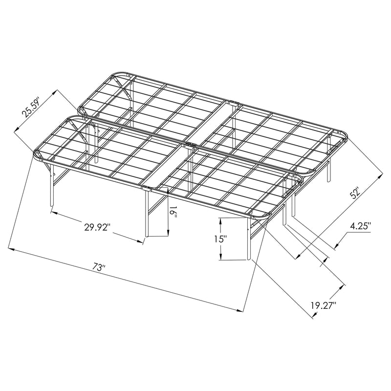 Base de cama tipo plataforma con soporte metálico para colchón Mabel