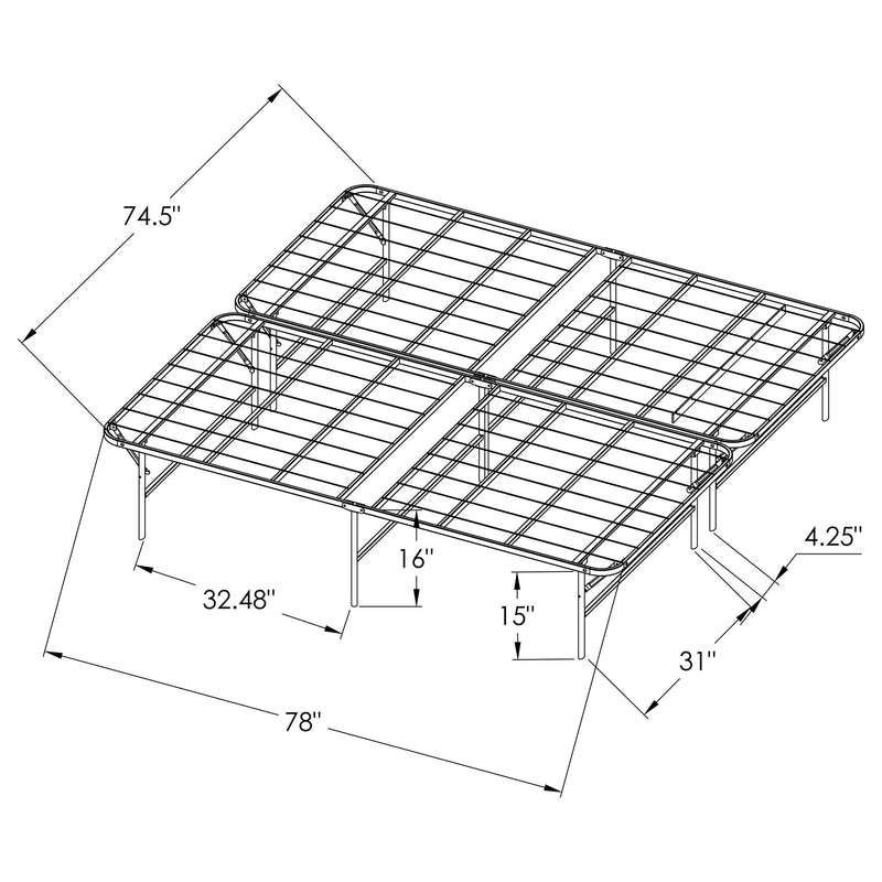 Base de cama tipo plataforma con soporte metálico para colchón Mabel