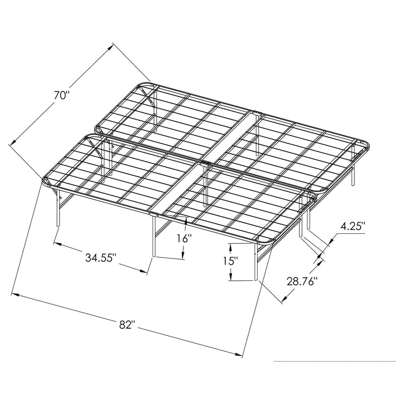 Base de cama tipo plataforma con soporte metálico para colchón Mabel