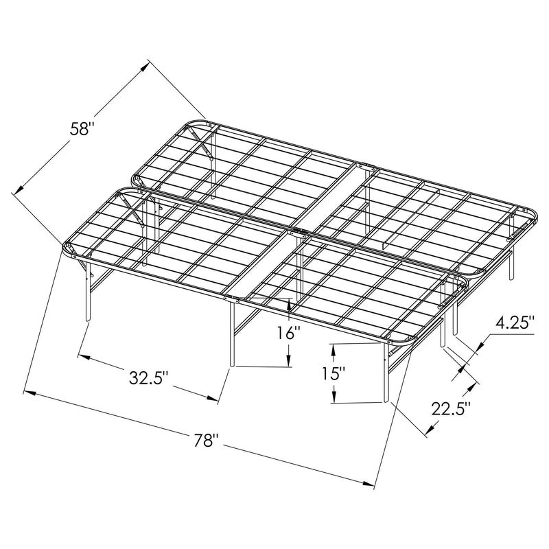 Base de cama tipo plataforma con soporte metálico para colchón Mabel