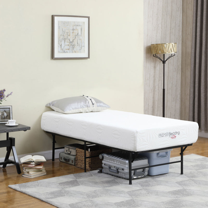 Base de cama tipo plataforma con soporte metálico para colchón Mabel