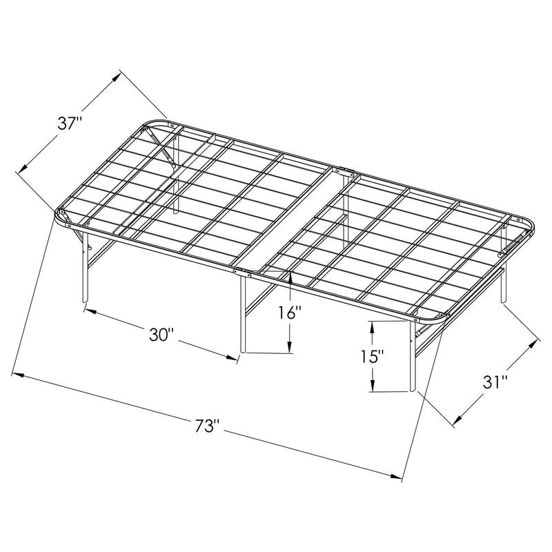 Base de cama tipo plataforma con soporte metálico para colchón Mabel