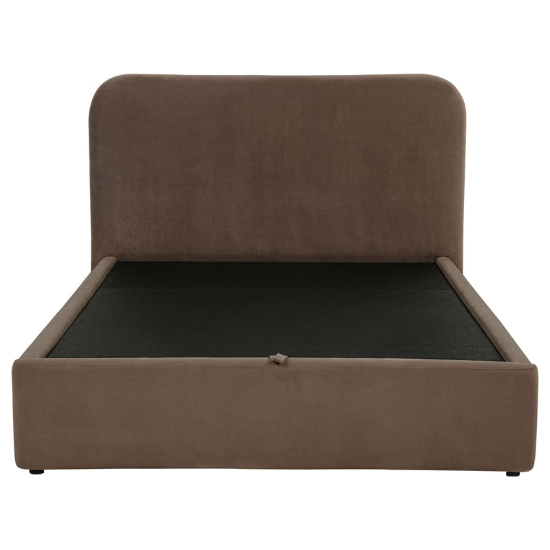 Cama plataforma elevable con almacenaje tapizada Anders color beige