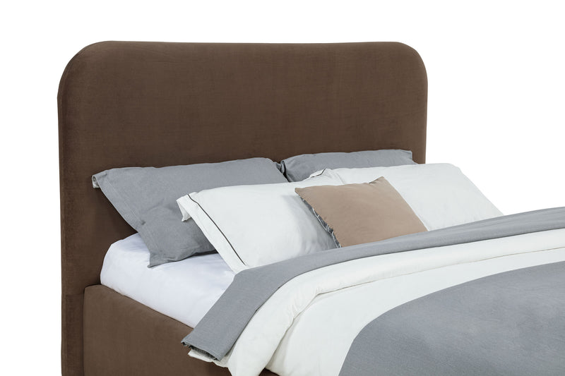 Cama plataforma elevable con almacenaje tapizada Anders color beige
