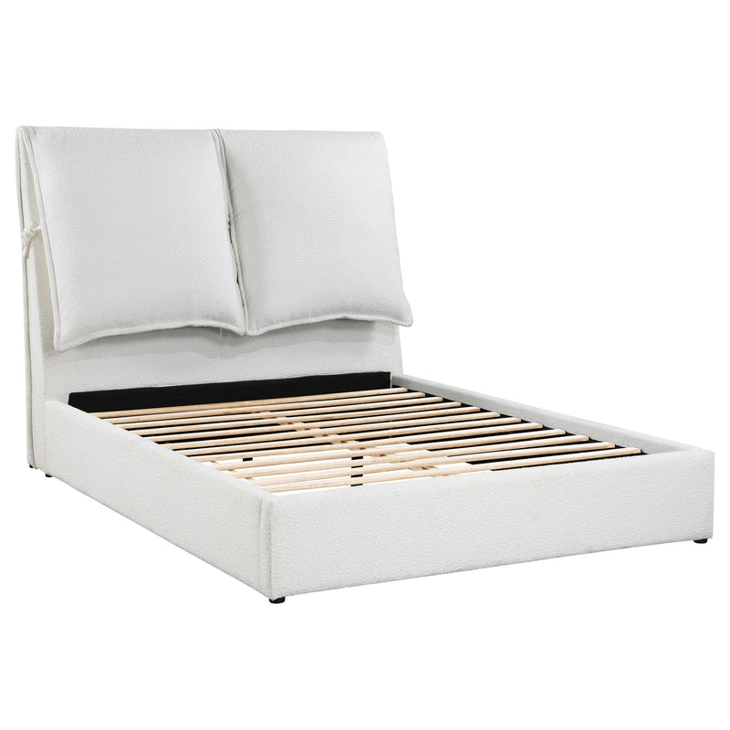 Gwendoline Cama Queen Tapizada Blanca