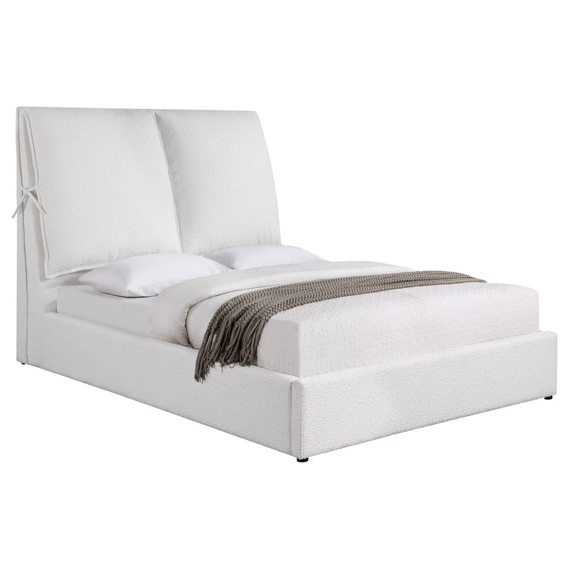 Gwendoline Cama Queen Tapizada Blanca