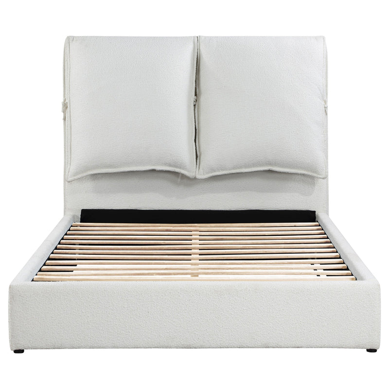 Gwendoline Cama Queen Tapizada Blanca