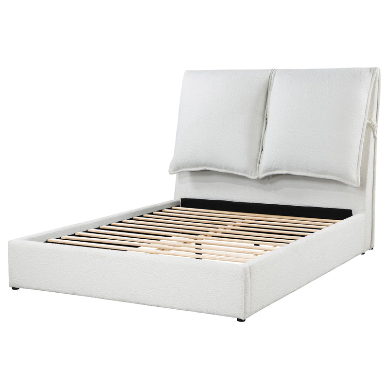 Gwendoline Cama Queen Tapizada Blanca