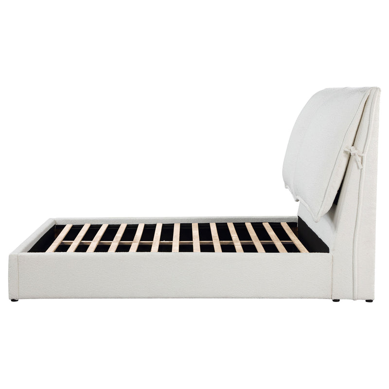 Gwendoline Cama Queen Tapizada Blanca