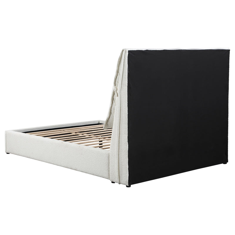 Gwendoline Cama Queen Tapizada Blanca