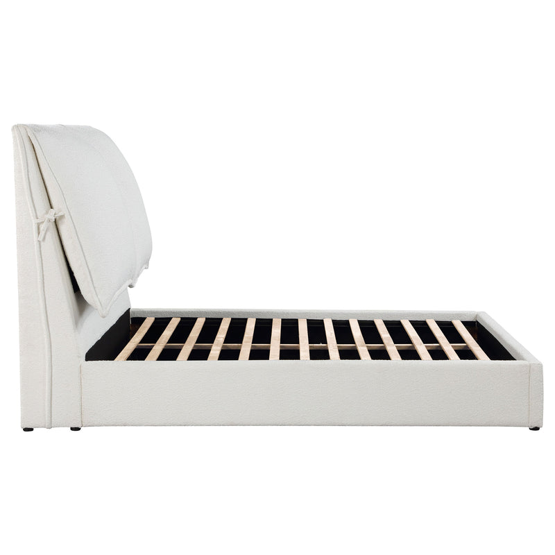Gwendoline Cama Queen Tapizada Blanca