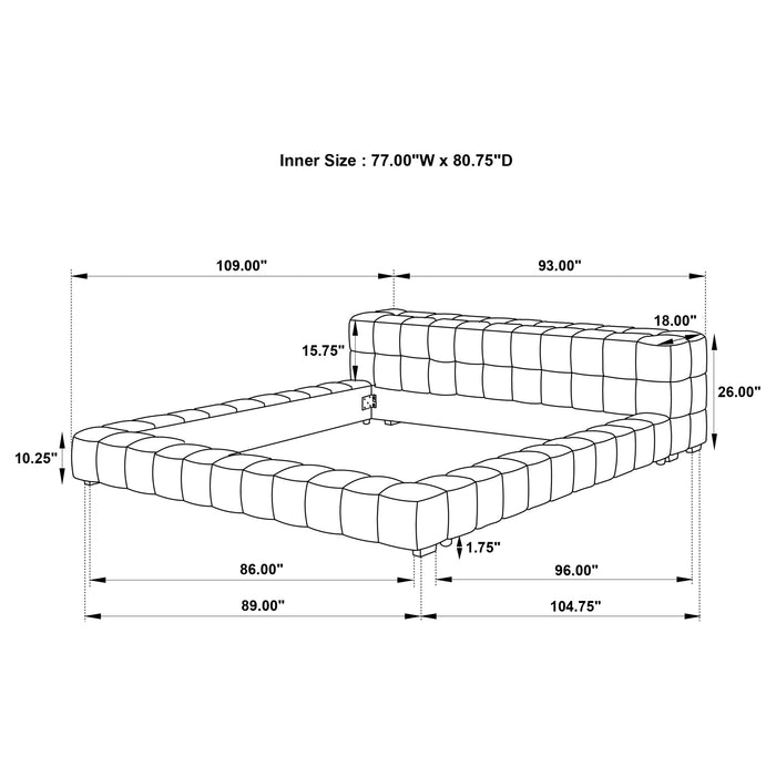 Trinity Upholstered  Platform Bed Light Taupe