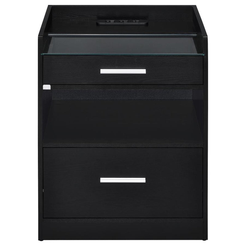 Furda 2-drawer LED Nightstand Bedside Table with Speaker