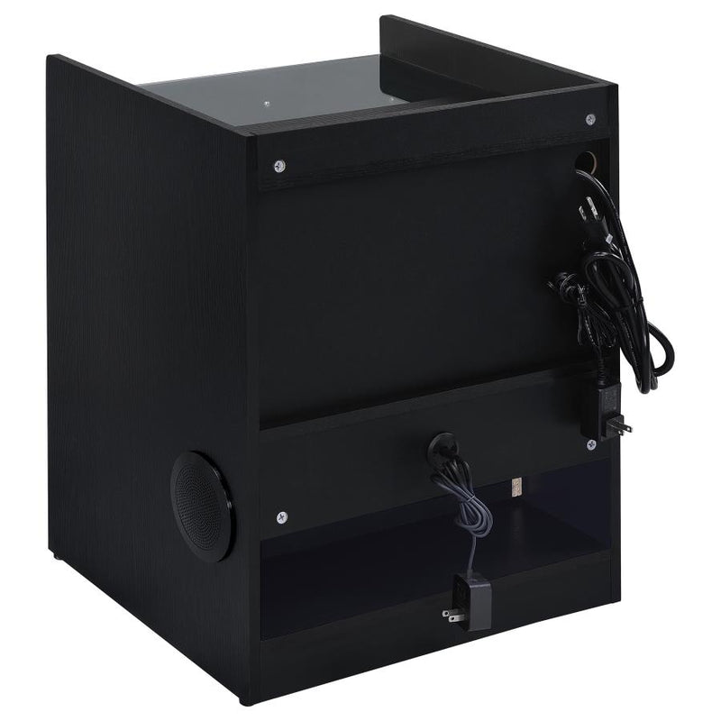 Furda 2-drawer LED Nightstand Bedside Table with Speaker