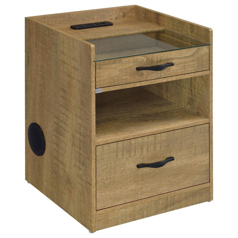 Furda 2-drawer LED Nightstand Bedside Table with Speaker