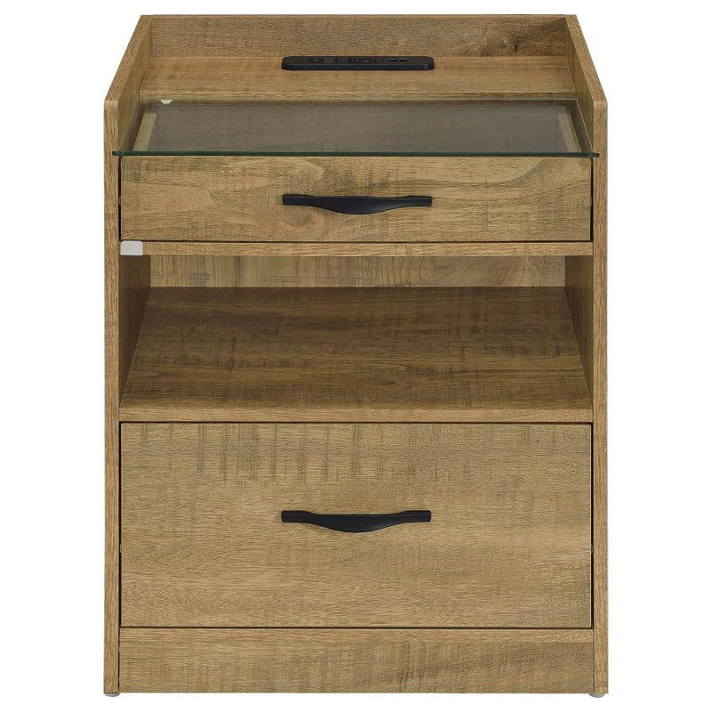 Furda 2-drawer LED Nightstand Bedside Table with Speaker